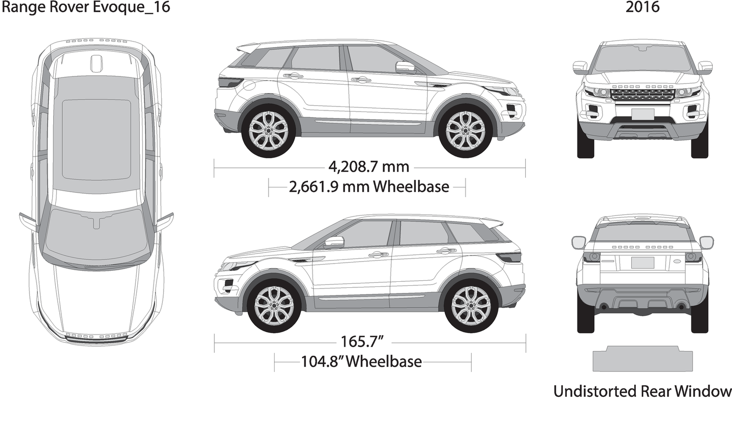 2016 Land Rover Evoque V16 Vehicle Wrap Template