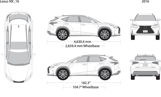 2016 Lexus Nx V16 Vehicle Wrap Template
