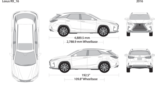 2016 Lexus Rx V16 Vehicle Wrap Template