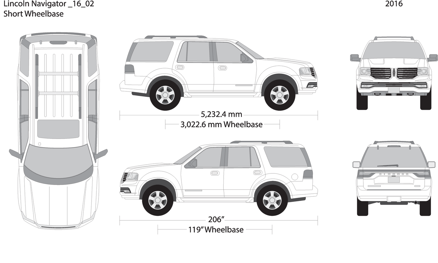 2016 Lincoln Navigator V02 Vehicle Wrap Template