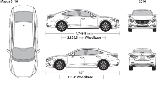 2016 Mazda Mazda 6 V01 Vehicle Wrap Template