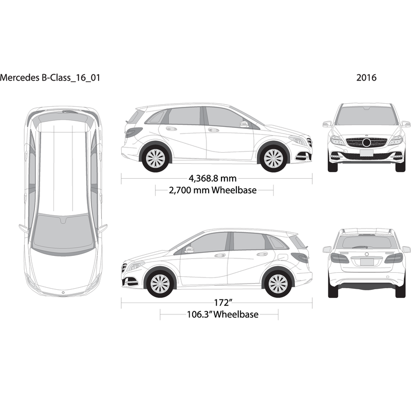 2016 Mercedes B Class V01 Vehicle Wrap Template