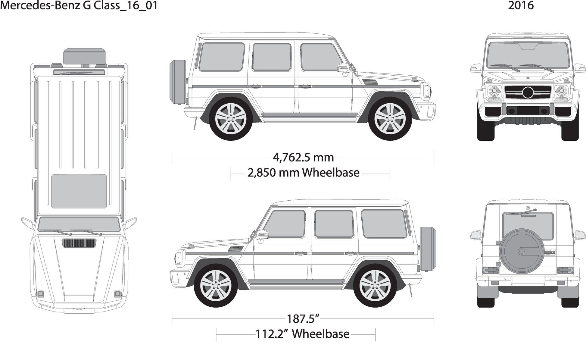 2016 Mercedes G Class V01 Vehicle Wrap Template