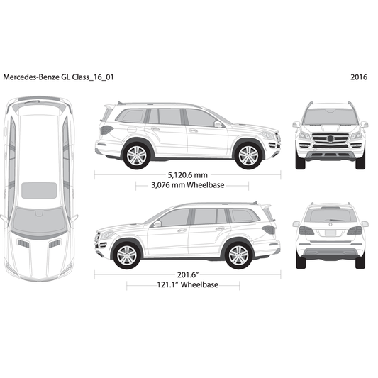 2016 Mercedes Gl Class V01 Vehicle Wrap Template