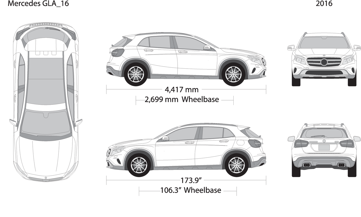 2016 Mercedes Gla V16 Vehicle Wrap Template