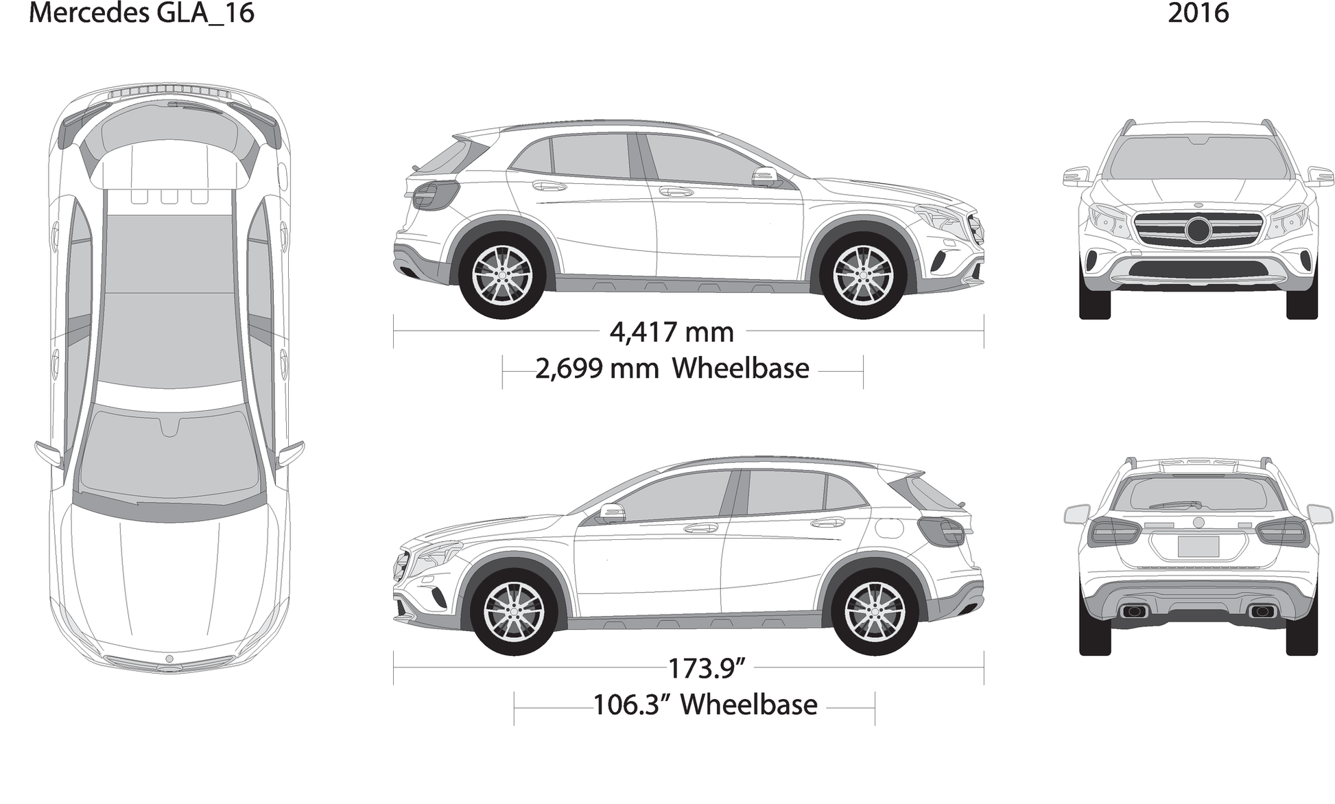 2016 Mercedes Gla V16 Vehicle Wrap Template