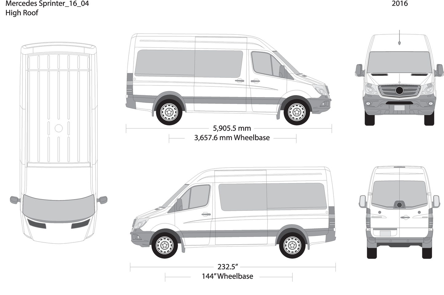 2016 Mercedes Sprinter V04 Vehicle Wrap Template