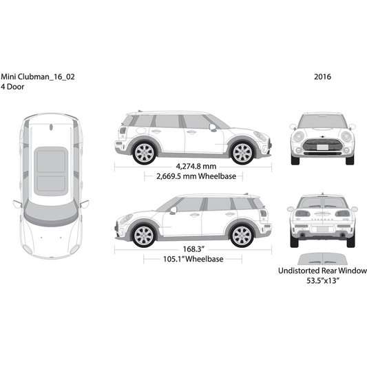 2016 Mini Cooper Mini Clubman V02 Vehicle Wrap Template