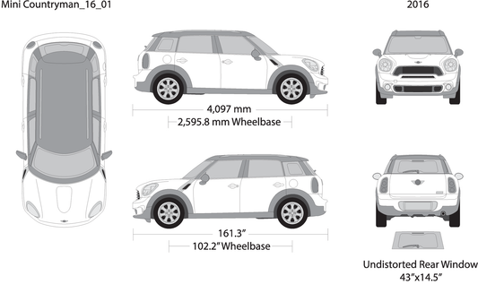 2016 Mini Cooper Mini Countryman V01 Vehicle Wrap Template
