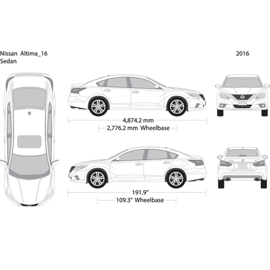 2016 Nissan Altima V01 Vehicle Wrap Template