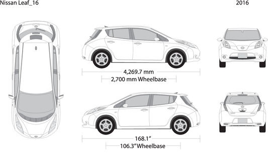 2016 Nissan Leaf V16 Vehicle Wrap Template