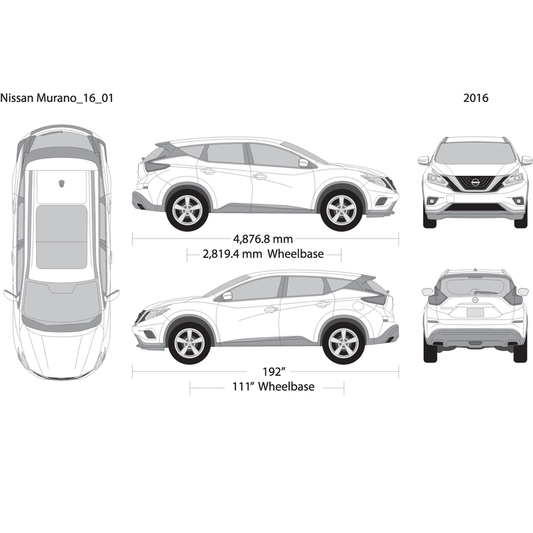 2016 Nissan Murano V01 Vehicle Wrap Template