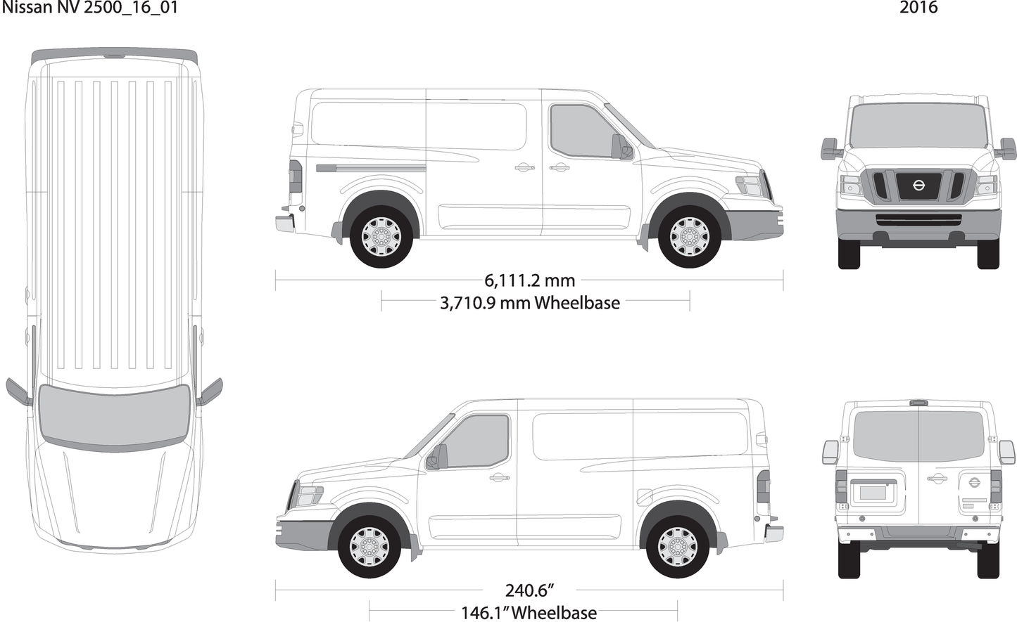 2016 Nissan Nv Cargo 2500 V01 Vehicle Wrap Template