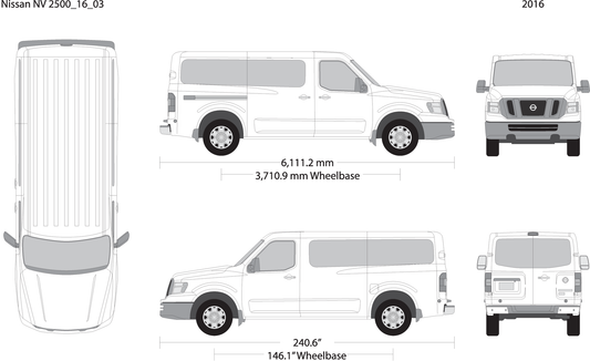 2016 Nissan Nv Passenger V03 Vehicle Wrap Template