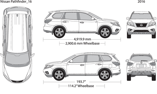 2016 Nissan Pathfinder V16 Vehicle Wrap Template