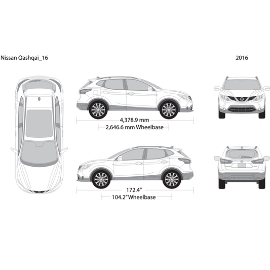 2016 Nissan Qashqai V16 Vehicle Wrap Template