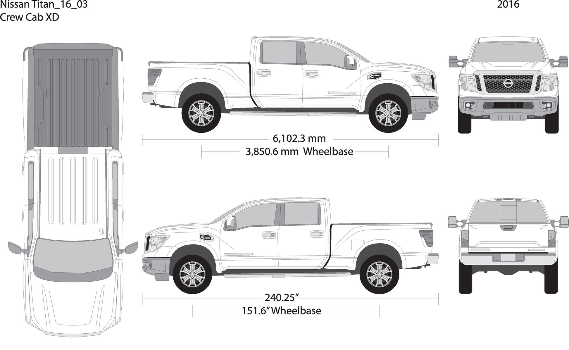 2016 Nissan Titan V03 Vehicle Wrap Template