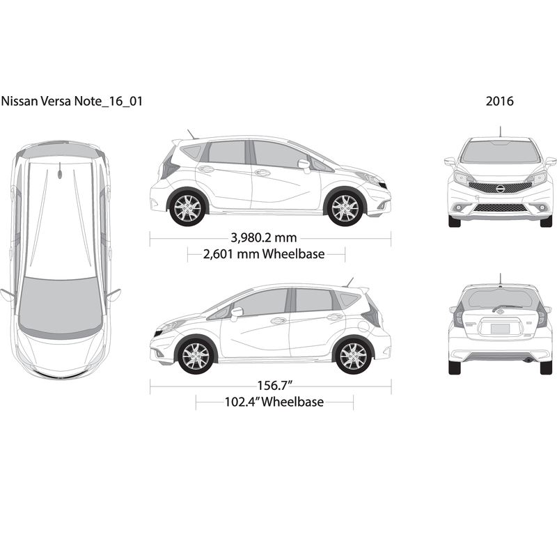 2016 Nissan Versa Note V01 Vehicle Wrap Template