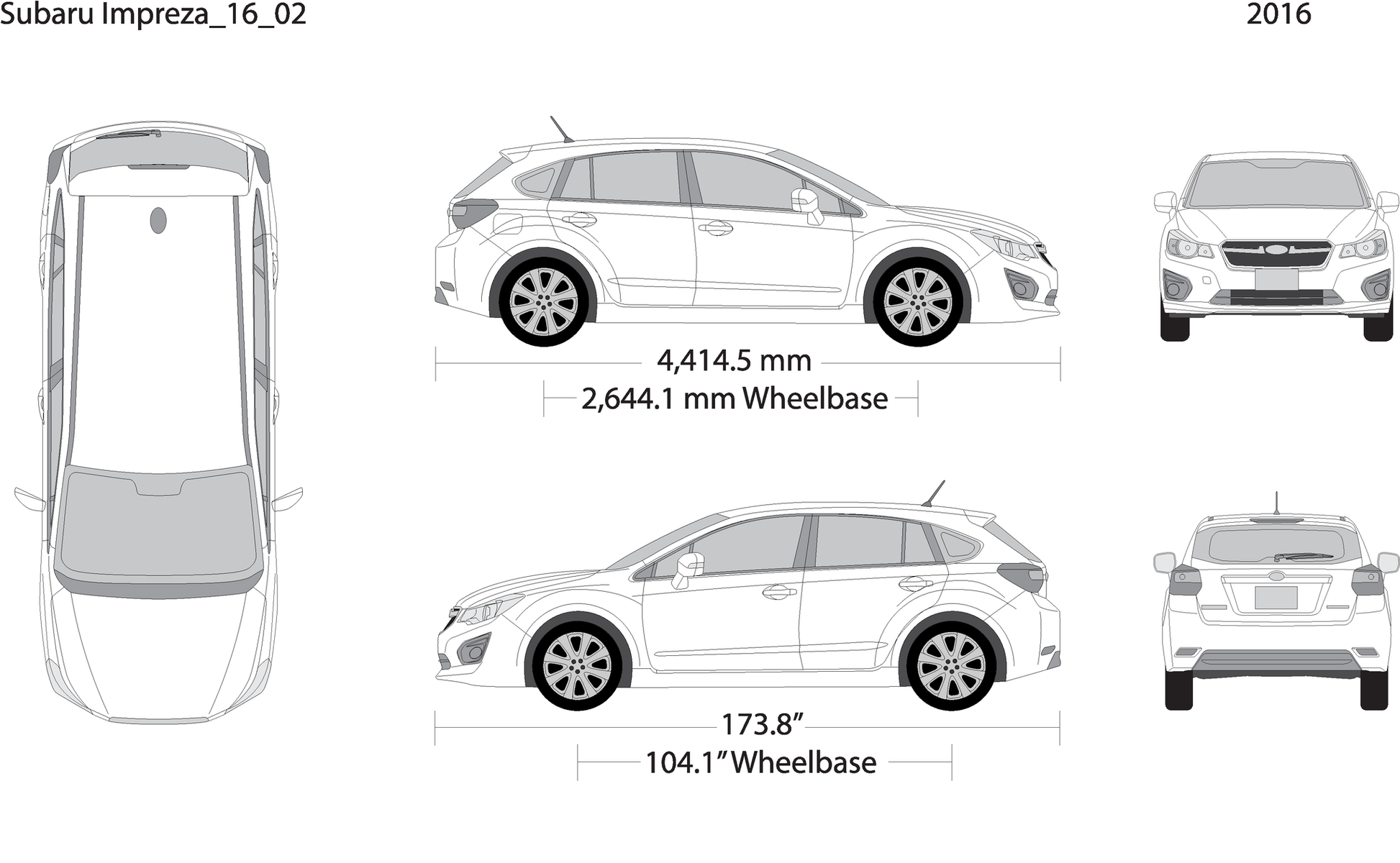 2016 Subaru Impreza V02 Vehicle Wrap Template
