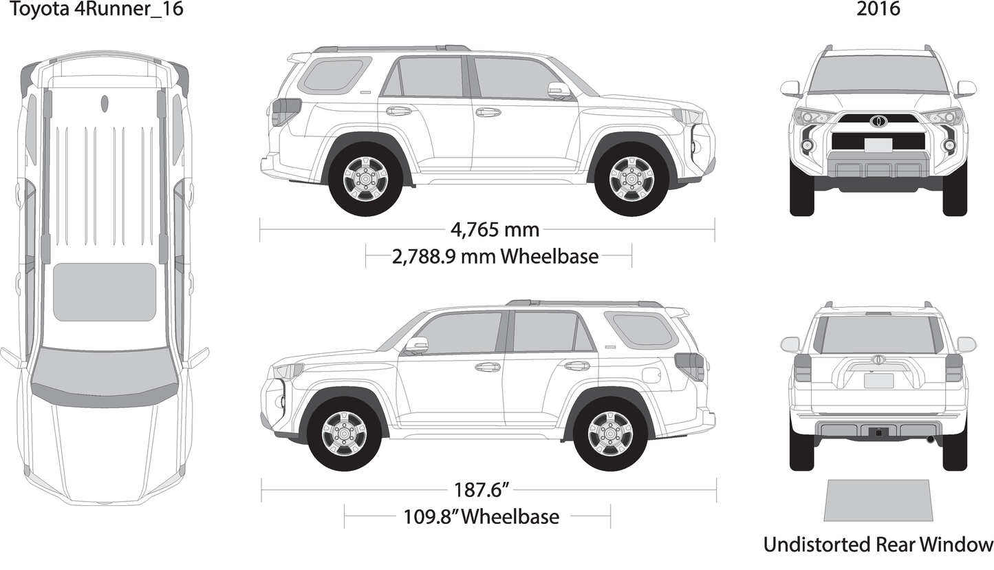 2016 Toyota 4 Runner V16 Vehicle Wrap Template