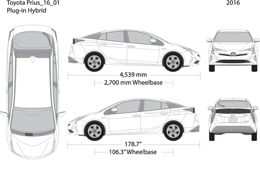 2016 Toyota Prius V01 Vehicle Wrap Template