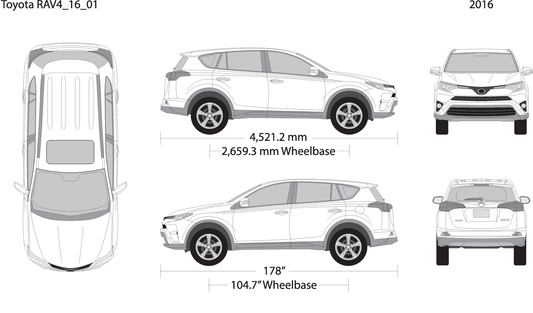 2016 Toyota Rav4 V16 Vehicle Wrap Template