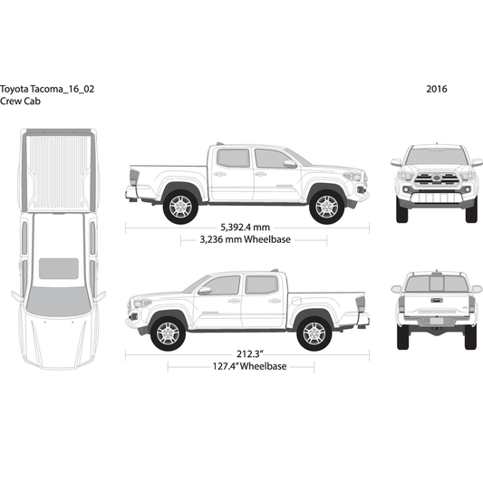 2016 Toyota Tacoma V02 Vehicle Wrap Template