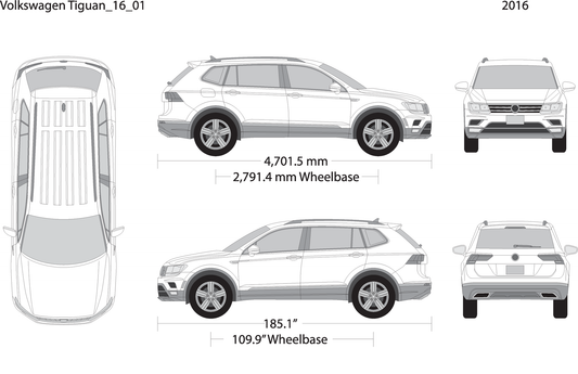 2016 Volkswagen Tiguan V16 Vehicle Wrap Template