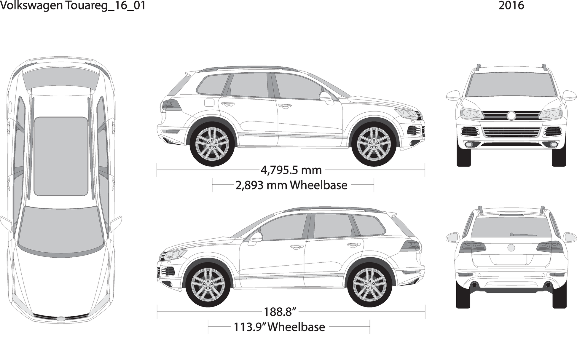 2016 Volkswagen Touareg V16 Vehicle Wrap Template