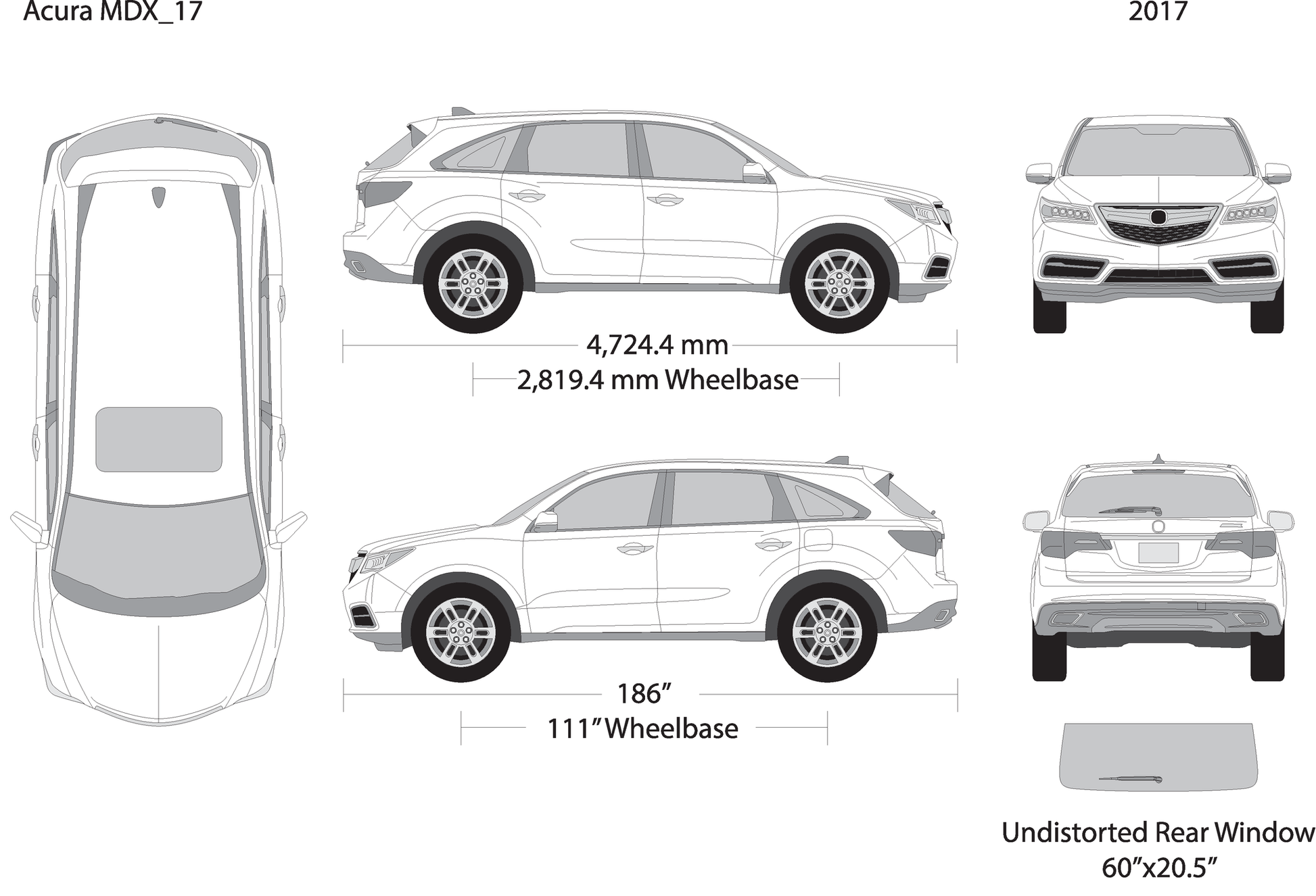 2017 Acura Mdx V17 Vehicle Wrap Template