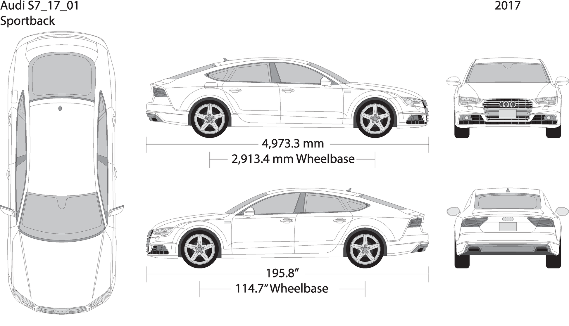 2017 Audi S7 V01 Vehicle Wrap Template