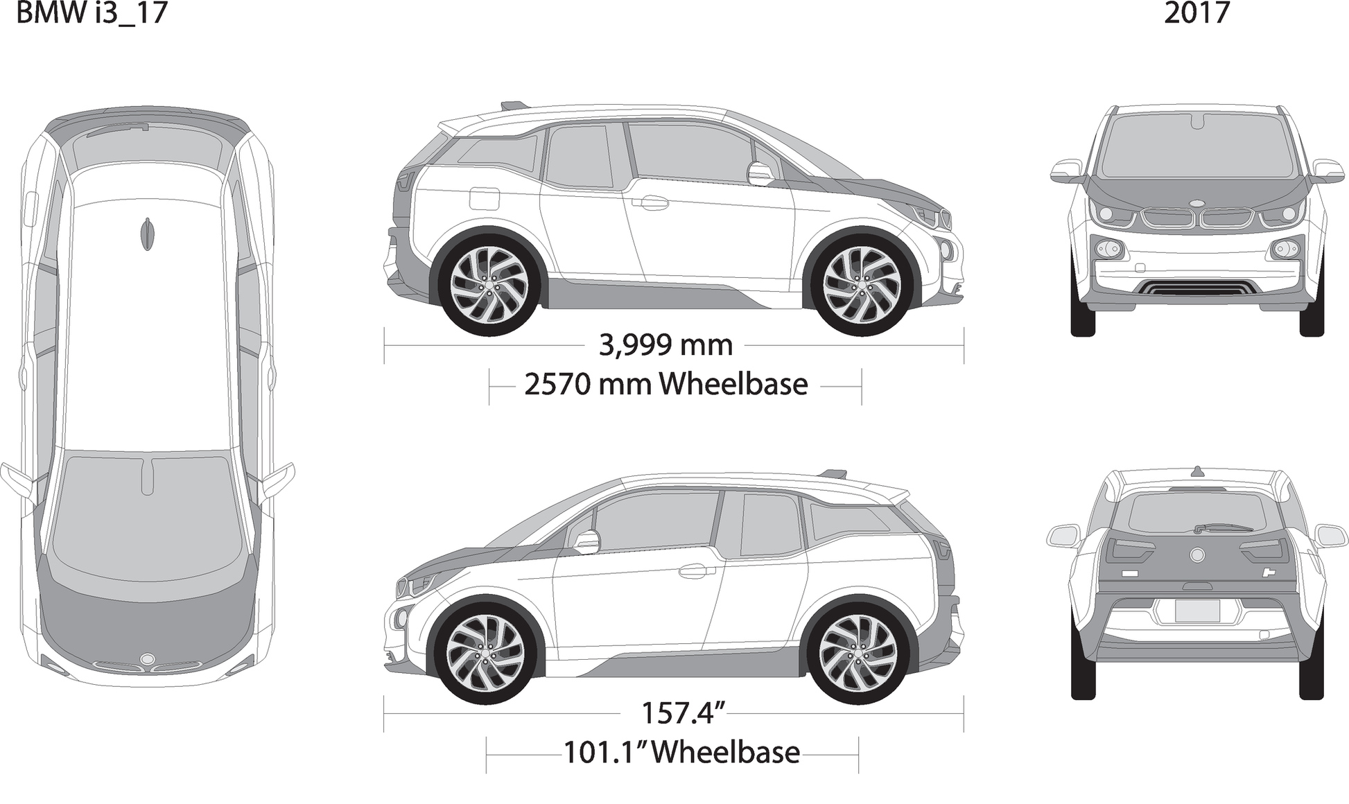 2017 Bmw I3 V17 Vehicle Wrap Template