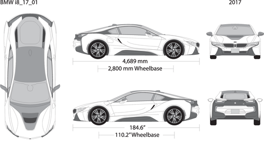 2017 Bmw I8 V01 Vehicle Wrap Template