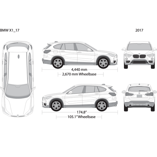 2017 Bmw X1 V17 Vehicle Wrap Template