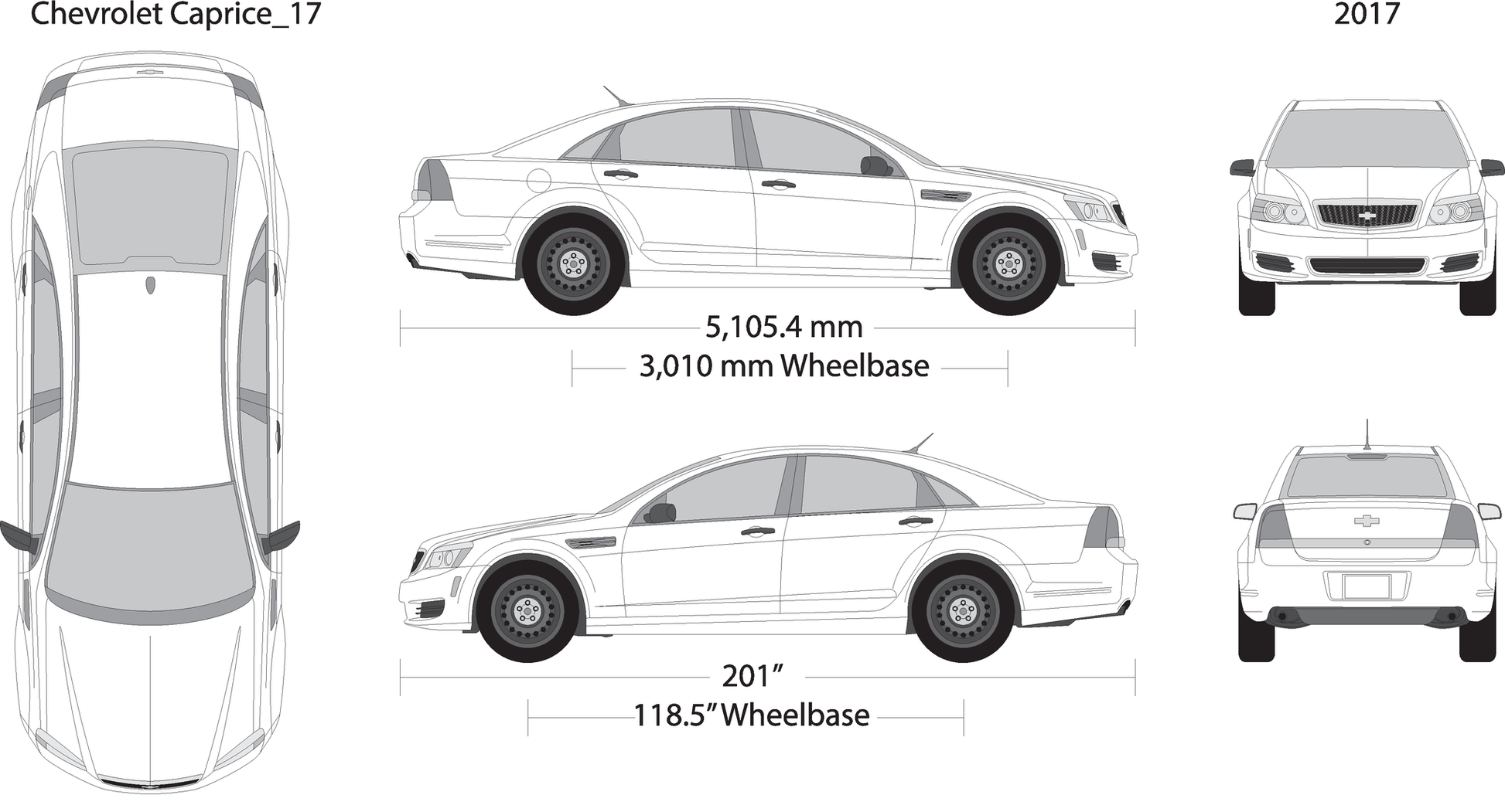 2017 Chevy Caprice V17 Vehicle Wrap Template