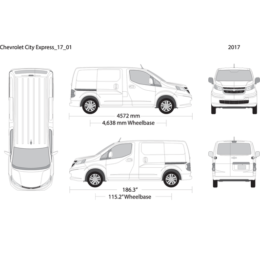 2017 Chevy City Express V01 Vehicle Wrap Template