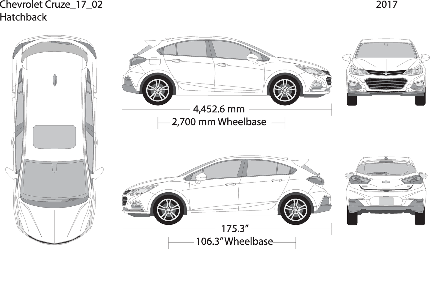 2017 Chevy Cruze V02 Vehicle Wrap Template