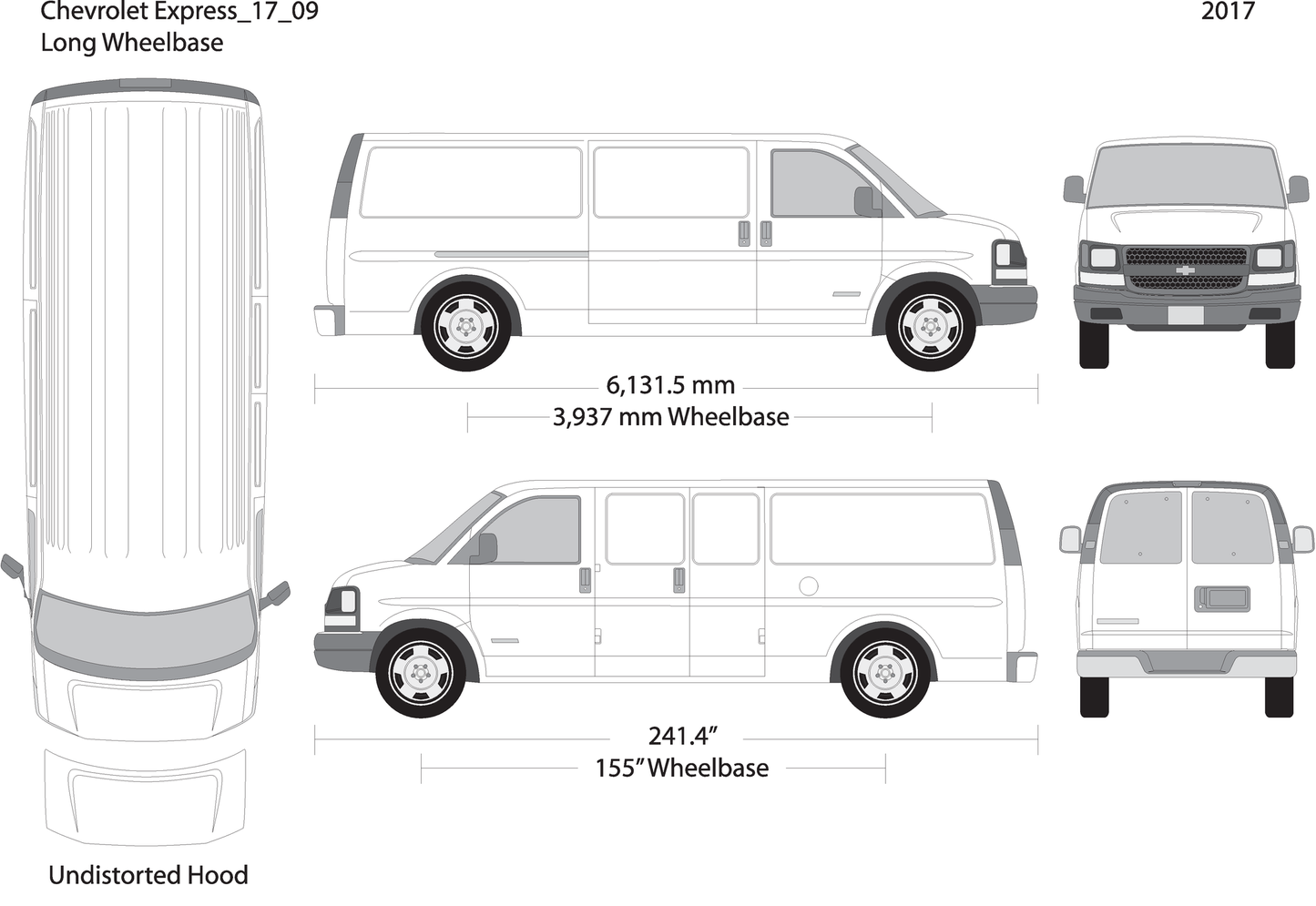 2017 Chevy Express V09 Vehicle Wrap Template