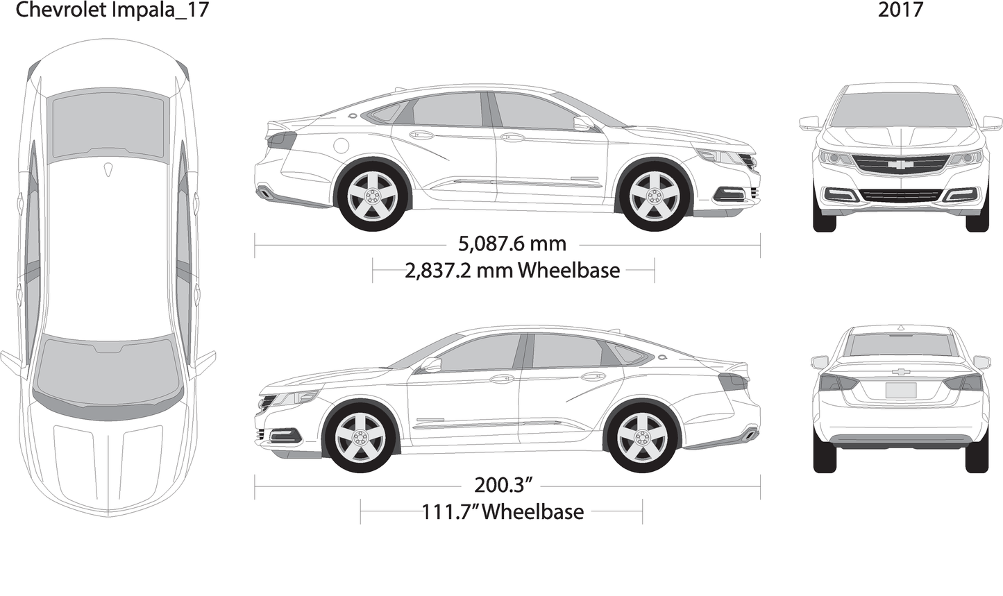 2017 Chevy Impala V17 Vehicle Wrap Template