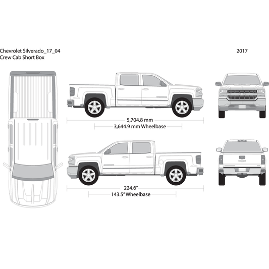 2017 Chevy Silverado 1500 V04 Vehicle Wrap Template