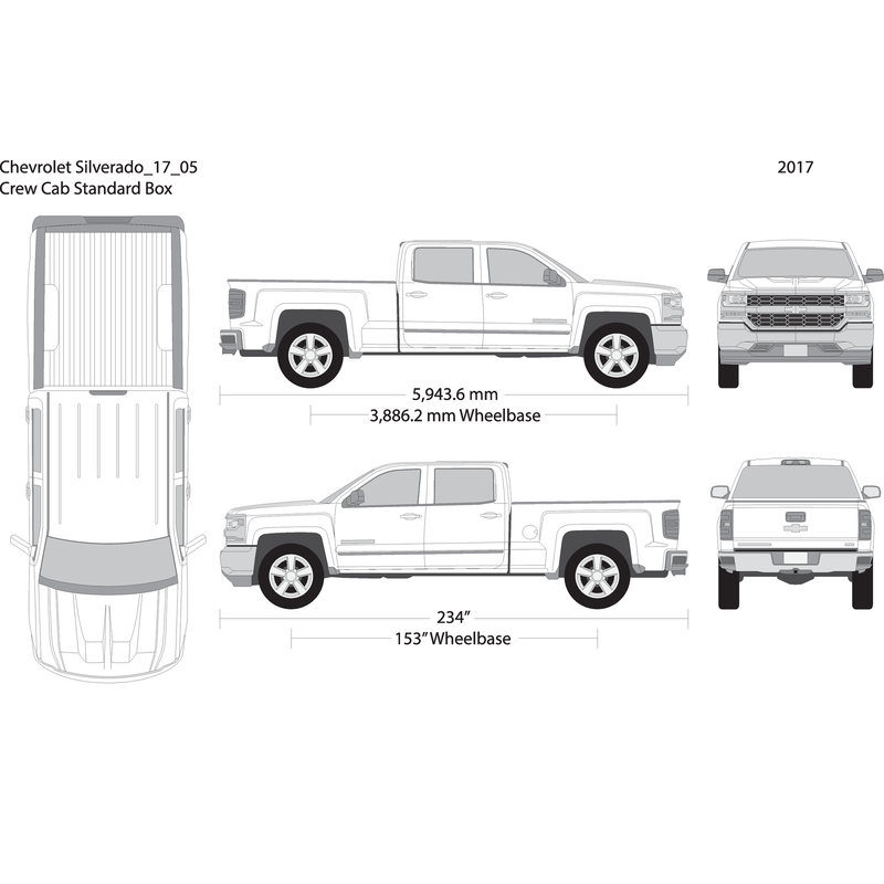 2017 Chevy Silverado 1500 V05 Vehicle Wrap Template