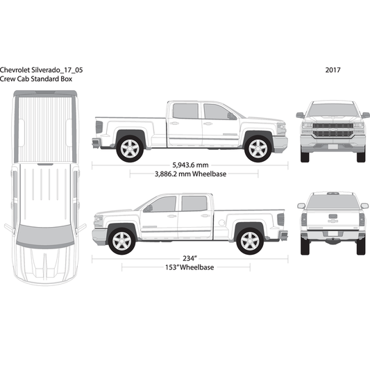 2017 Chevy Silverado 1500 V05 Vehicle Wrap Template