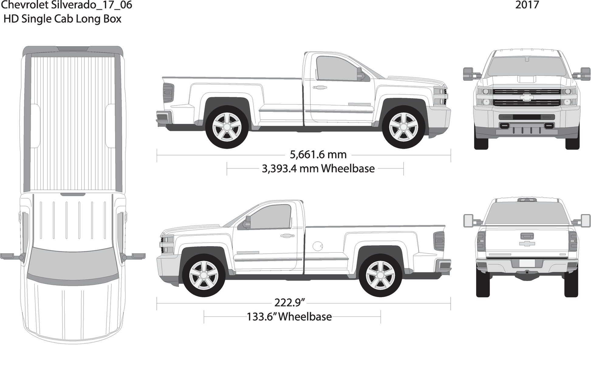 2017 Chevy Silverado 2500 3500 Hd V06 Vehicle Wrap Template