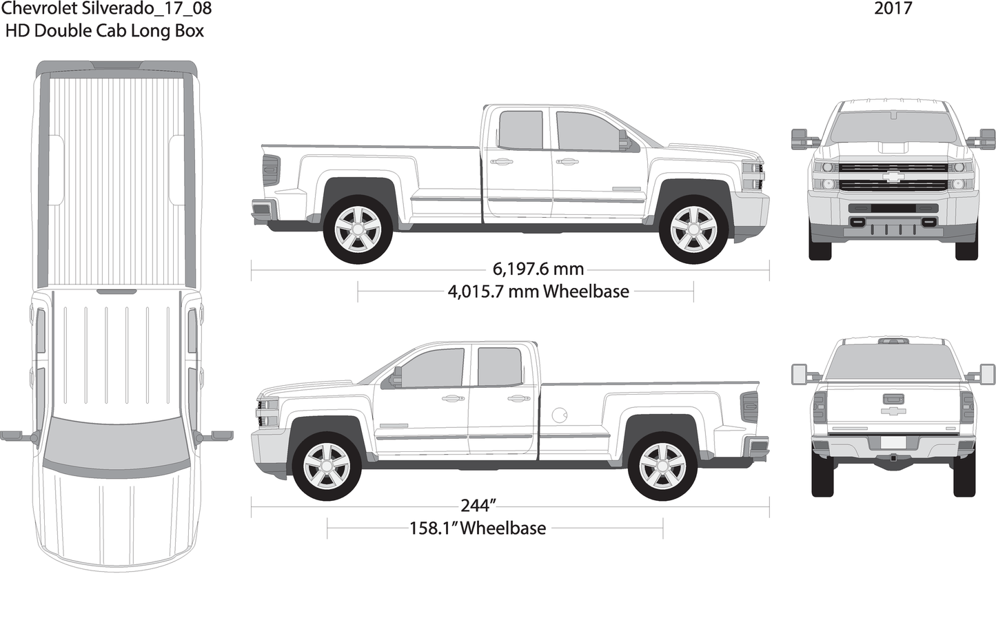 2017 Chevy Silverado 2500 3500 Hd V08 Vehicle Wrap Template