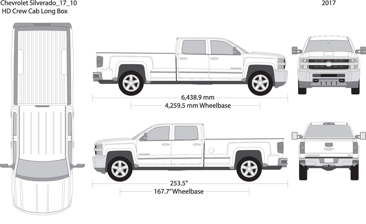 2017 Chevy Silverado 2500 3500 Hd V10 Vehicle Wrap Template