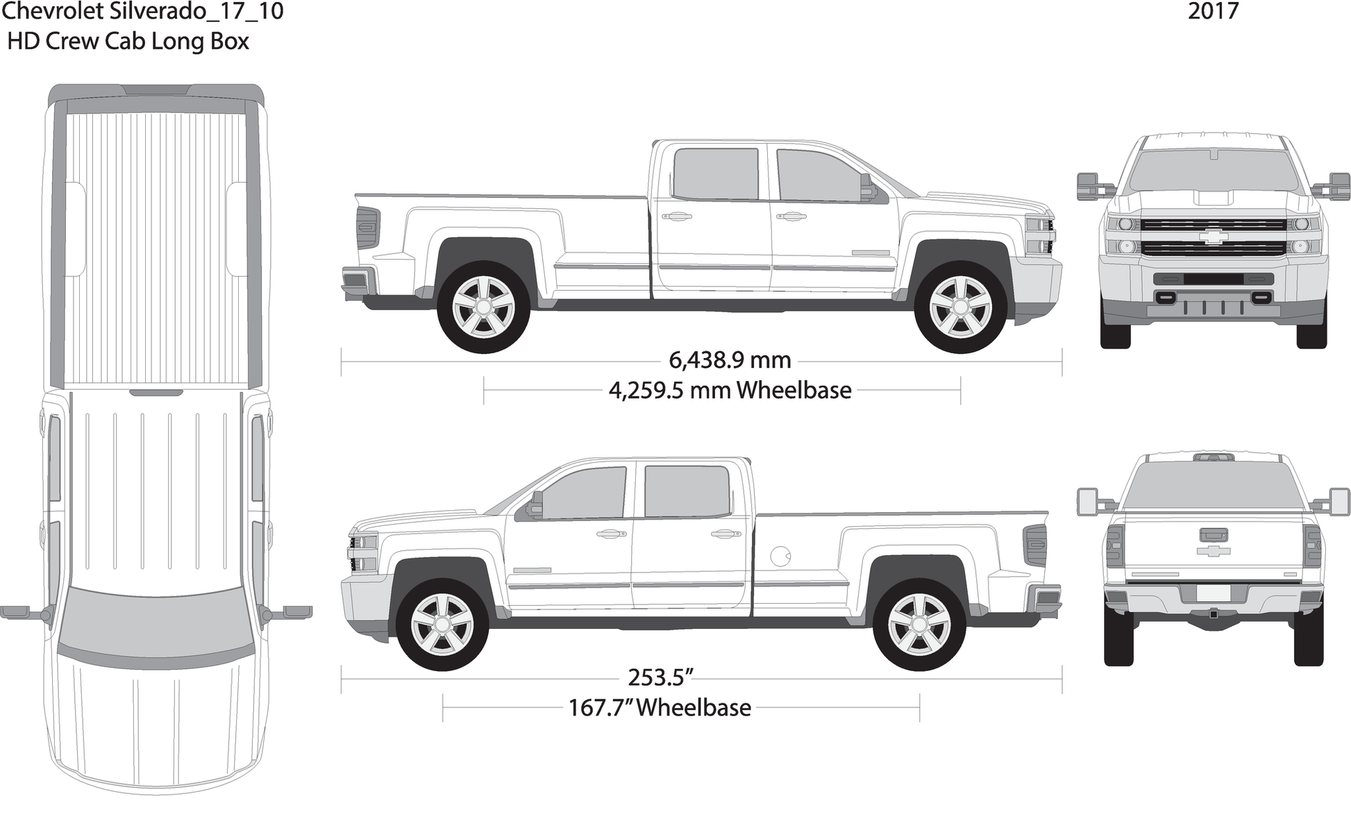 2017 Chevy Silverado 2500 3500 Hd V10 Vehicle Wrap Template