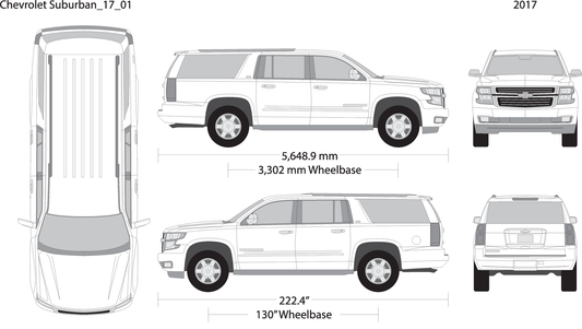 2017 Chevy Suburban V01 Vehicle Wrap Template