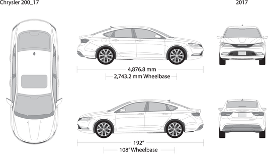 2017 Chrysler 200 V17 Vehicle Wrap Template