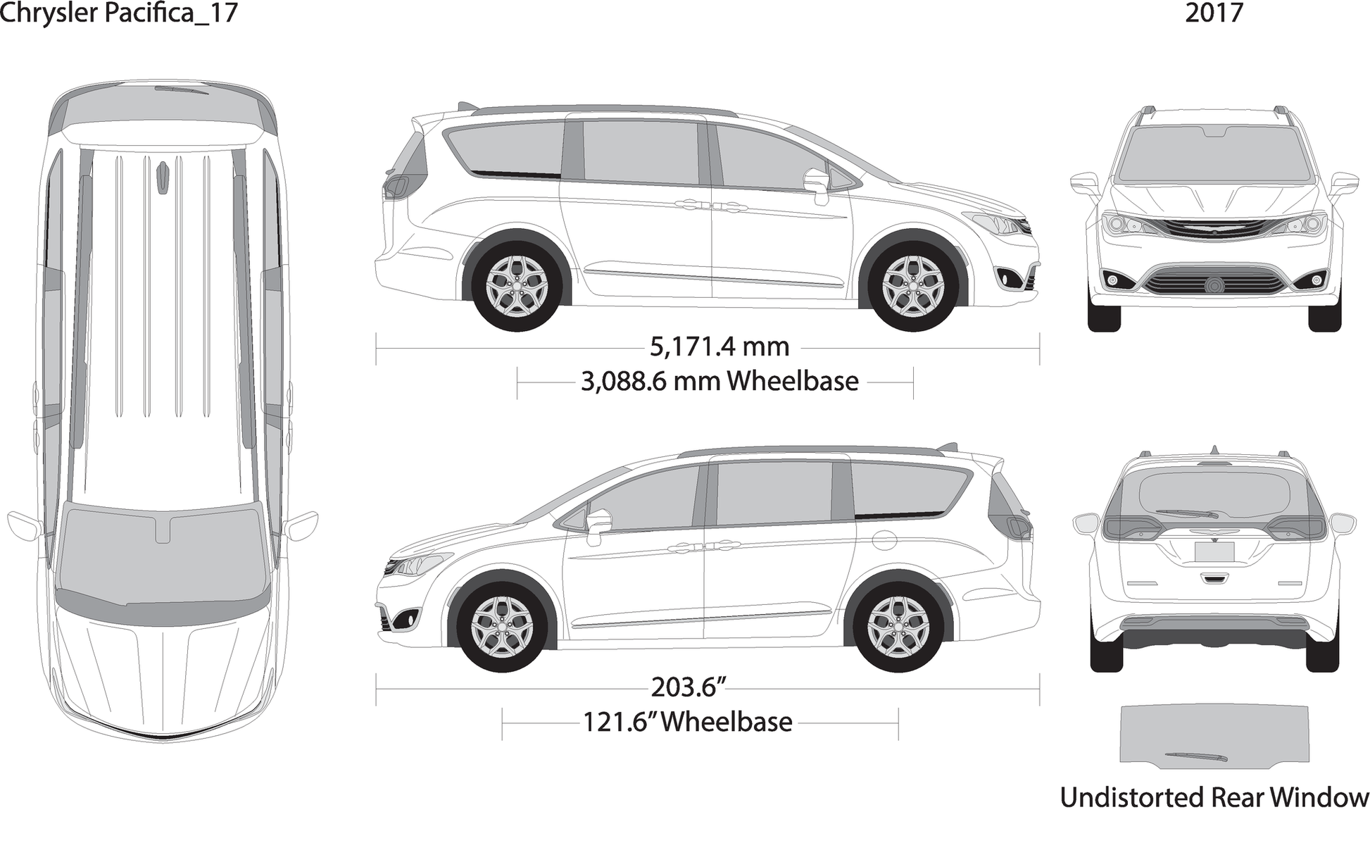 2017 Chrysler Pacifica V17 Vehicle Wrap Template