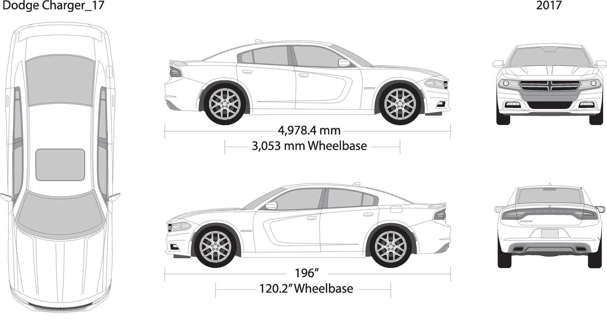 2017 Dodge Charger V17 Vehicle Wrap Template